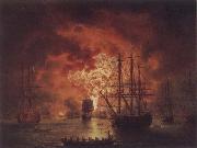 Jakob Philipp Hackert The Destruction of the Turkish Fleet in Chesme Harbour USA oil painting artist